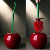Toiletborstelhouder in Kersvorm - Rood, Groen of Wijnrood | Milieuvriendelijk & Decoratief