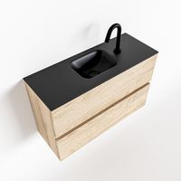 Toiletmeubel Mondiaz Ada | 80 cm | Meubelkleur Washed oak | Lex wastafel Urban Midden | 1 kraangat