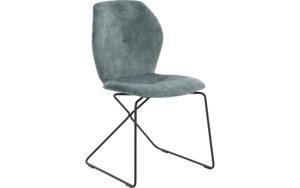 Goossens Excellent Eetkamerstoel Manzini groen velvet stof leuning, modern design