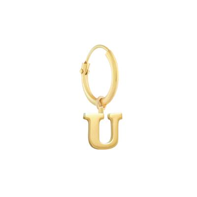 Minimalistische letter oorbel - 14K GOUD - Goud - U