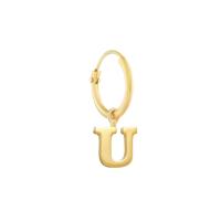 Minimalistische letter oorbel - 14K GOUD - Goud - U