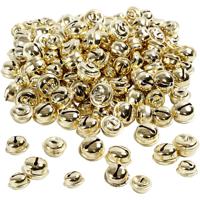 220x stuks gouden metalen belletjes - 13-15-17 mm - met oogjes - hobby/knutselen