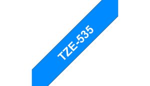 Huismerk Brother TZe-535 Labeltape 12mm Wit op Blauw