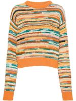 Alanui Madurai striped intarsia-knit jumper - Orange - thumbnail