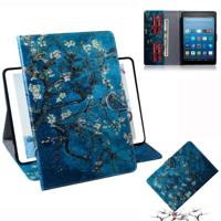 Abrikoos bloesem patroon horizontale Flip lederen case voor Amazon Kindle Fire HD 8 2015/2016/2017/2018 met houder & Card slot & portemonnee