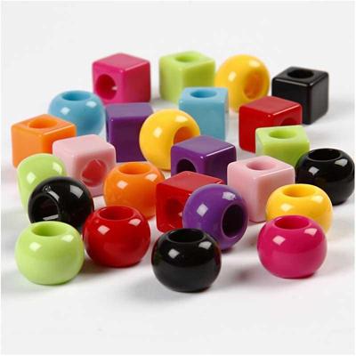 Creativ Company Plastic kralen, afm 11 mm, gatgrootte 7 mm, ca. 60 stuk, diverse kleuren, 75 gr, 150 ml/ 1 doos