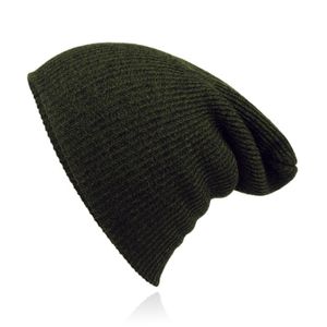 Beanie Muts in Katoenblend voor Mannen - Leger Groen