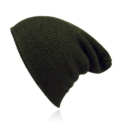 Beanie Muts in Katoenblend voor Mannen - Leger Groen