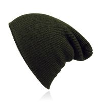 Beanie Muts in Katoenblend voor Mannen - Leger Groen