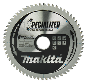 Makita Accessoires Afkort- en cirkelzaagblad Aluminium | Efficut 190x30(20)mm 60T 0g - E-16863 E-16863