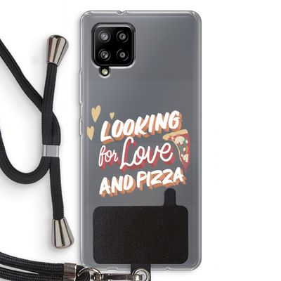Pizza is the answer: Samsung Galaxy A42 5G Transparant Hoesje met koord