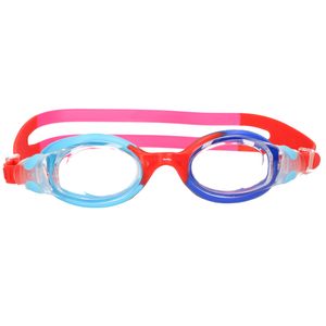 Gekleurde kinder zwembril 4-7 jaar rood/roze/blauw in opbergdoosje   -