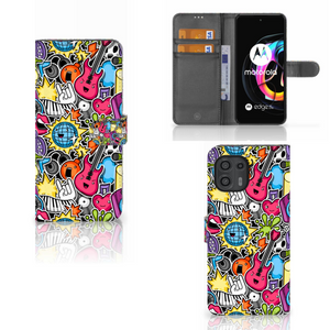 Motorola Edge 20 Lite Wallet Case met Pasjes Punk Rock