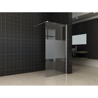 Wiesbaden Slim Douchewand Middenband 1100x2000x8 mm NANO Chroom profiel - thumbnail