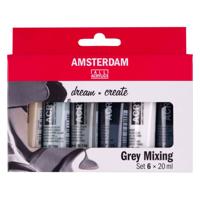 Bruynzeel Amsterdam standard series acrylverf grijstinten set 20ml, 6dlg.
