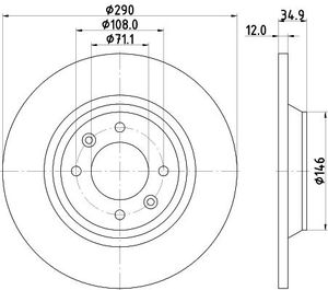 Remschijf Gecoat 55313PRO 8DD355117291