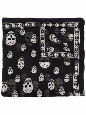Alexander McQueen foulard à motif têtes de mort - Noir