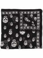 Alexander McQueen foulard à motif têtes de mort - Noir - thumbnail