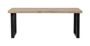 WOOOD Eettafel 'Tablo' Mangohout Visgraat, met U-poot, 180 x 90cm