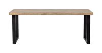 WOOOD Eettafel 'Tablo' Mangohout Visgraat, met U-poot, 180 x 90cm