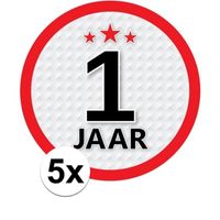 5x 1 Jaar leeftijd stickers rond 15 cm verjaardag versiering - thumbnail