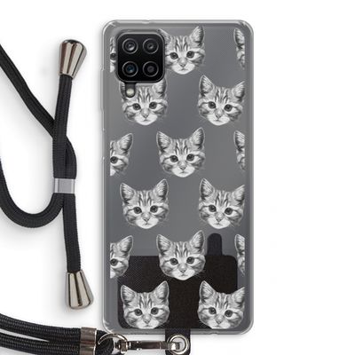 Kitten: Samsung Galaxy A12 Transparant Hoesje met koord