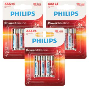 Philips Triple A batterijen - Power Alkaline - AAA - set 12x stuks