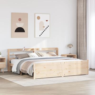 Bedframe met hoofdbord massief grenenhout 180x200 cm