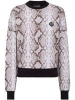 Plein Sport python-print long-sleeved sweatshirt - Gris