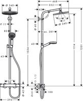 Hansgrohe Crometta S 240 1jet Showerpipe Met Thermostaat Ecosmart Chroom - thumbnail