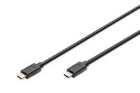 Digitus USB-kabel USB 3.2 Gen1 (USB 3.0 / USB 3.1 Gen1) USB-C stekker, USB-C stekker 1.00 m Zwart Afgeschermd (dubbel) AK-300139-010-S