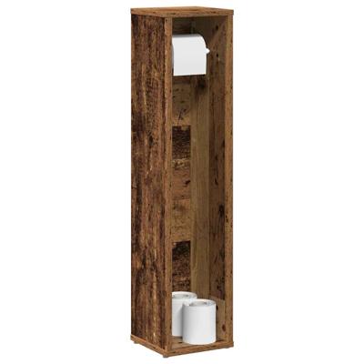 Badkamerkast met rolhouder oud hout 20,5x20x90 cm