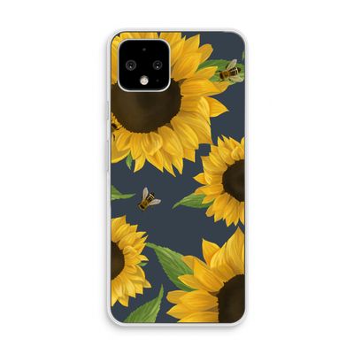 Sunflower and bees: Pixel 4 Transparant Hoesje