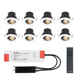 Set van 8 12V 3W - Mini LED Inbouwspot - Wit - Dimbaar - Kantelbaar & verzonken - Verandaverlichting - IP44 voor buiten - 2700K - Warm wit