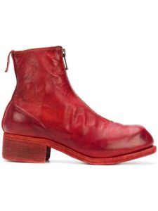 Guidi bottines zippées - Rouge