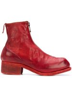 Guidi bottines zippées - Rouge