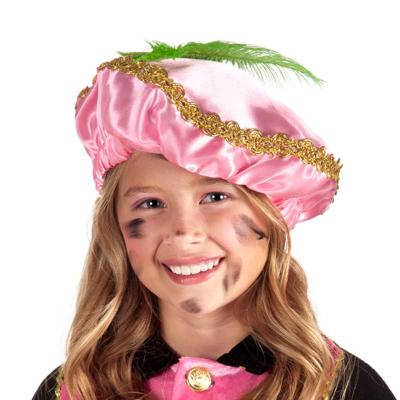 Boland Pietenmuts - roze - met veer - kinderen - sinterklaasfeest