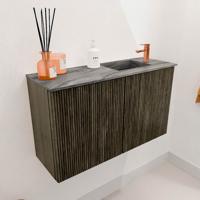Toiletmeubel Mondiaz Joya Dlux | 70 cm | Meubelkleur Shadow | Faye wastafel Sombra Wasbak Rechts | 1 kraangat