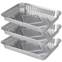 Set van 15x stuks barbecue grillschalen vierkant 23 x 33 cm