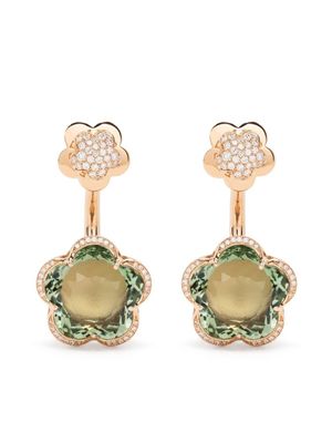 Pasquale Bruni boucles d'oreilles Ton Joli en or rose 18ct serties de prasiolite et pavées de diamants