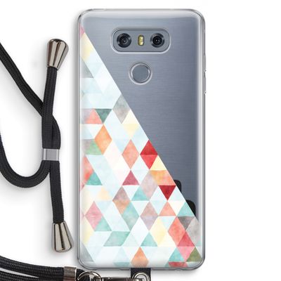 Gekleurde driehoekjes pastel: LG G6 Transparant Hoesje met koord