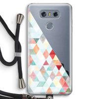 Gekleurde driehoekjes pastel: LG G6 Transparant Hoesje met koord