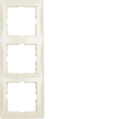 Berker S1 afdekraam 3 voudig creme glanzend