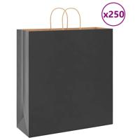VidaXL Papieren zakken 250 st met hengsels 45x17x48 cm zwart