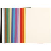 Creativ Company Frans karton, a4, vel 210x297 mm, 160 gr, diverse kleuren, 16 div vellen/ 1 doos
