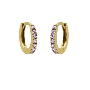 Karma Oorringen Plain Hoops Round Lavender 13 mm Goud