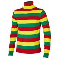 Carnaval verkleed trui Limburg - col - rood/geel/groen gestreept - dames / heren - turtleneck