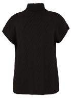 Yoek Vest mouwloos met col CABLE | Zwart | Maat 58/60
