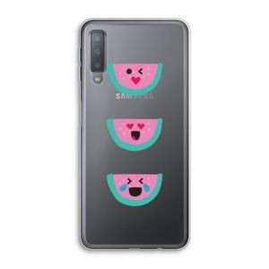 Smiley watermeloen: Samsung Galaxy A7 (2018) Transparant Hoesje