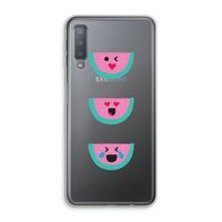 Smiley watermeloen: Samsung Galaxy A7 (2018) Transparant Hoesje